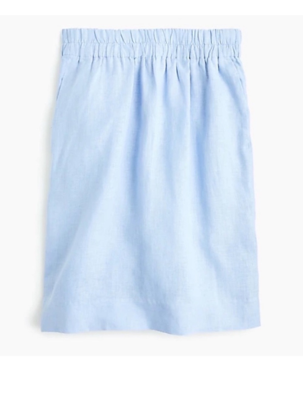 J.Crew Light Blue Linen/Cotton‎ Lined Pull-On Versatile Skirt W/Pockets NWT S-M